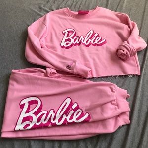 NWT Barbie sweatsuit set pink small